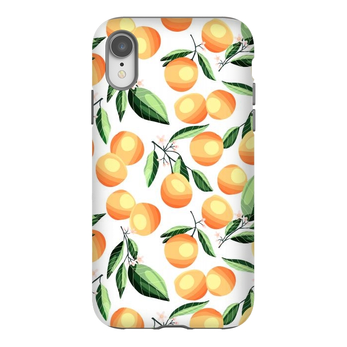 iPhone Xr StrongFit Orange pattern, on white by Jelena Obradovic