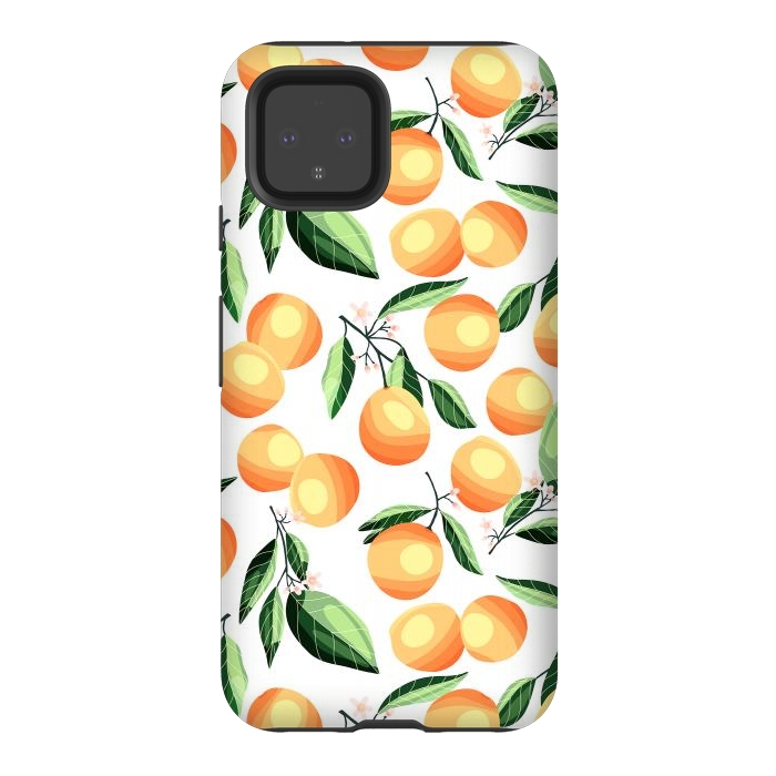 Pixel 4 StrongFit Orange pattern, on white by Jelena Obradovic