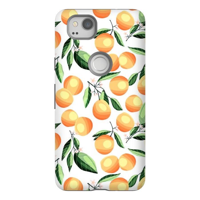 Pixel 2 StrongFit Orange pattern, on white by Jelena Obradovic