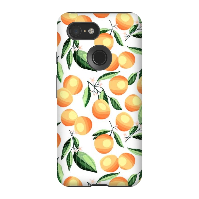 Pixel 3 StrongFit Orange pattern, on white by Jelena Obradovic