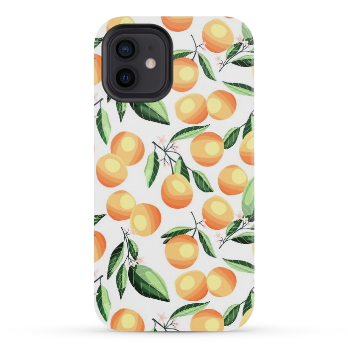 iPhone 12 mini StrongFit Orange pattern, on white by Jelena Obradovic