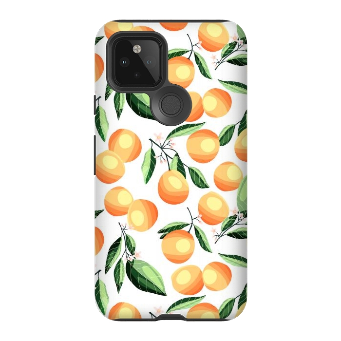 Pixel 5 StrongFit Orange pattern, on white by Jelena Obradovic