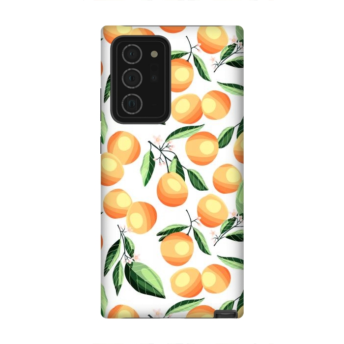 Galaxy Note 20 Ultra StrongFit Orange pattern, on white by Jelena Obradovic