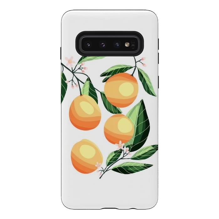 Galaxy S10 StrongFit Peaches on white by Jelena Obradovic