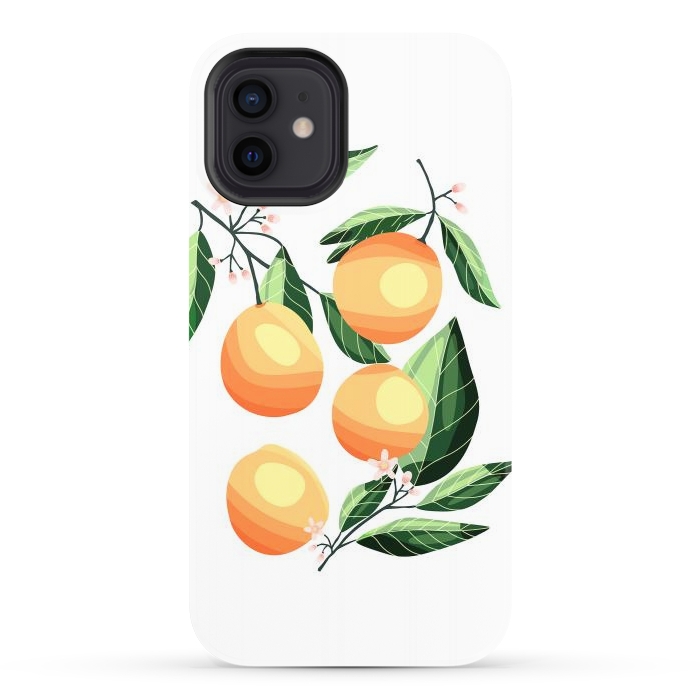 iPhone 12 StrongFit Peaches on white by Jelena Obradovic
