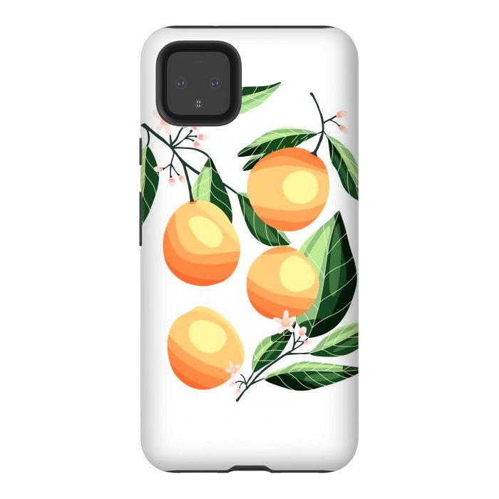 Pixel 4XL StrongFit Peaches on white by Jelena Obradovic