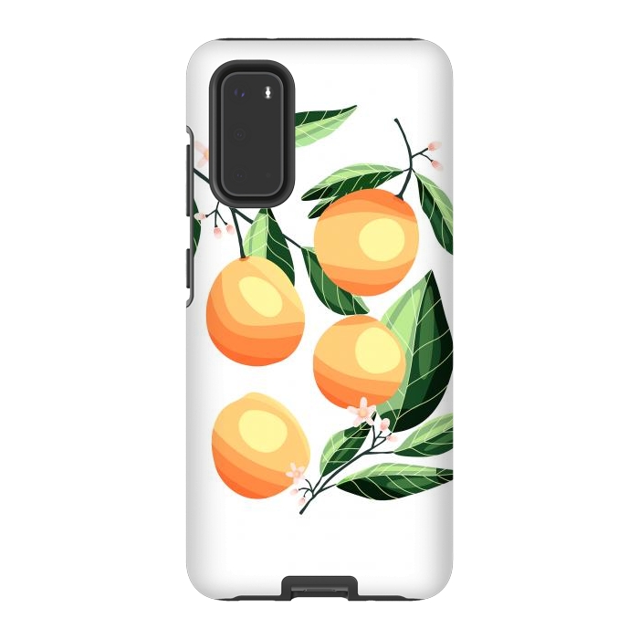 Galaxy S20 StrongFit Peaches on white by Jelena Obradovic