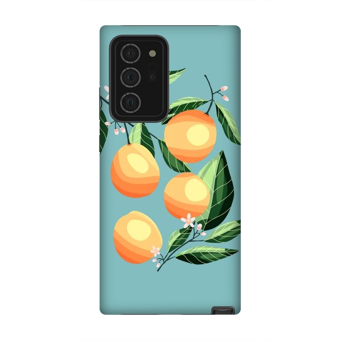 Galaxy Note 20 Ultra StrongFit Peaches on blue by Jelena Obradovic