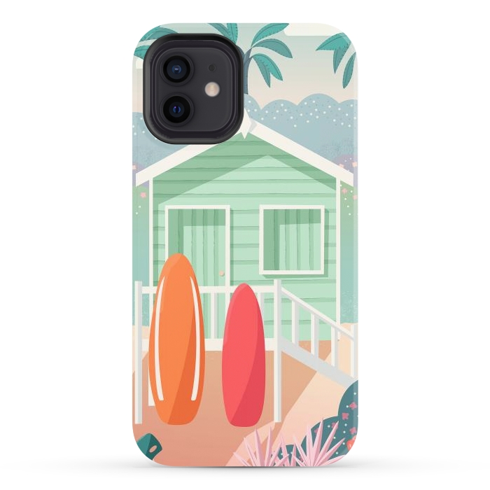 iPhone 12 StrongFit Beach cabin by Jelena Obradovic