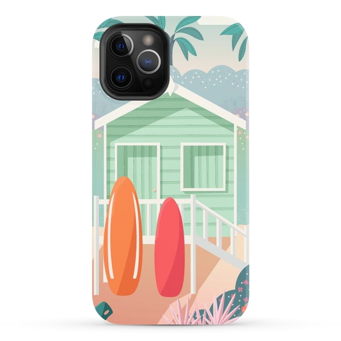 iPhone 12 Pro StrongFit Beach cabin by Jelena Obradovic