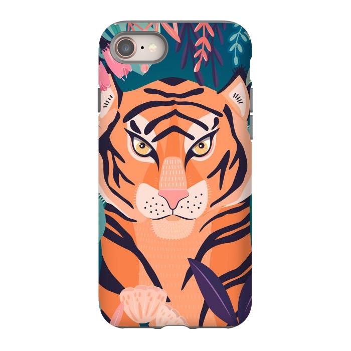 iPhone 8 StrongFit Tiger in nature by Jelena Obradovic