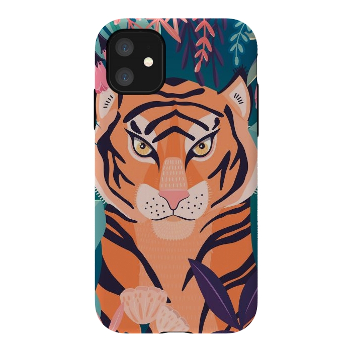 iPhone 11 StrongFit Tiger in nature by Jelena Obradovic