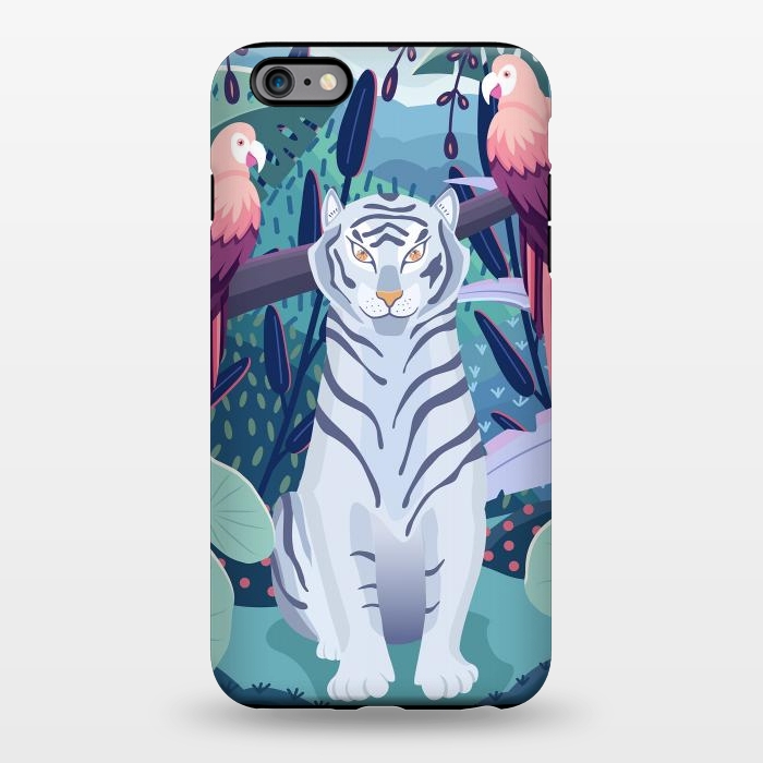 iPhone 6/6s plus StrongFit Blue tiger and parrots by Jelena Obradovic