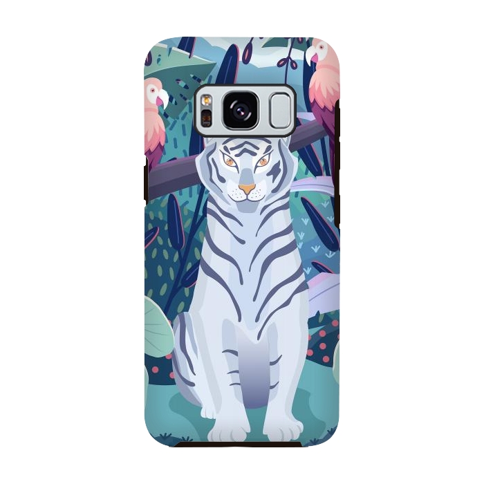 Galaxy S8 StrongFit Blue tiger and parrots by Jelena Obradovic