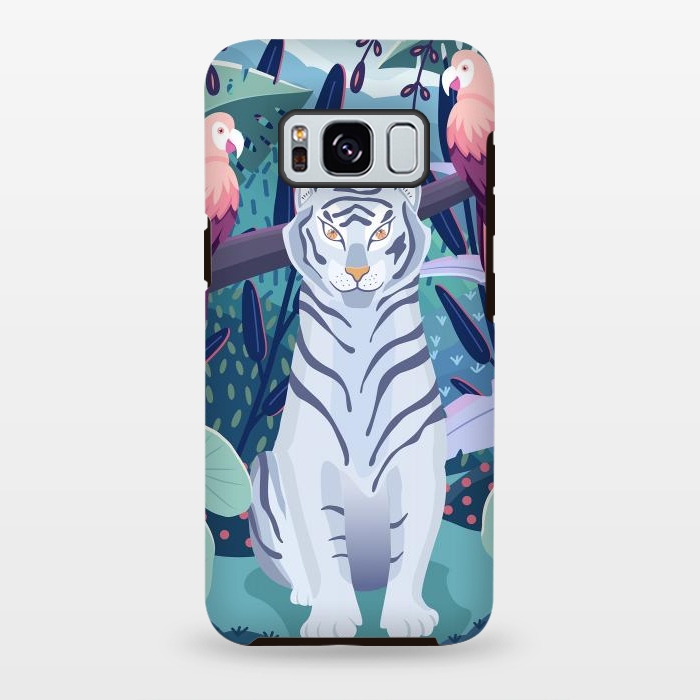 Galaxy S8 plus StrongFit Blue tiger and parrots by Jelena Obradovic