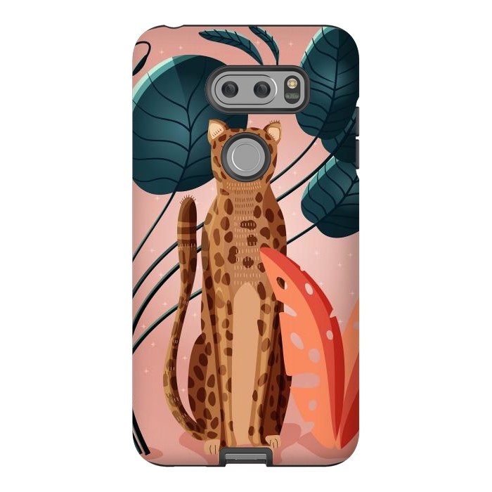 V30 StrongFit Cheetah and palm leaves by Jelena Obradovic