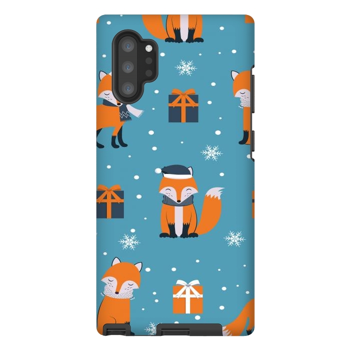 Galaxy Note 10 plus StrongFit cute xmas fox by haroulita