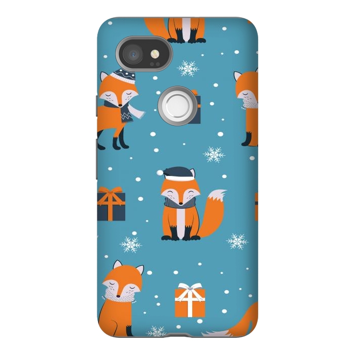 Pixel 2XL StrongFit cute xmas fox by haroulita