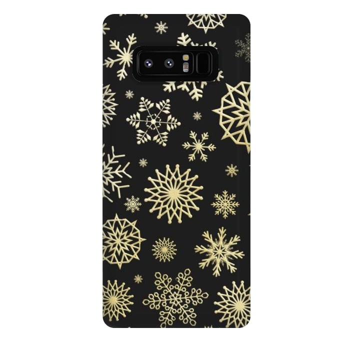 Galaxy Note 8 StrongFit black gold snowflakes by haroulita