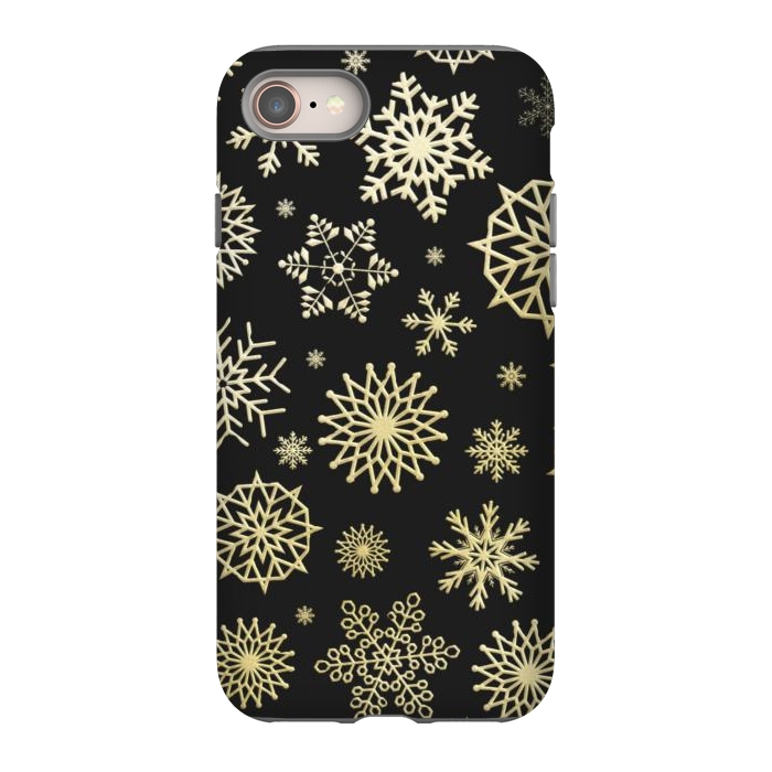 iPhone 8 StrongFit black gold snowflakes by haroulita