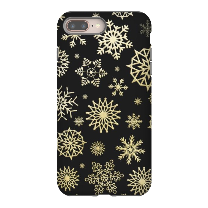 iPhone 8 plus StrongFit black gold snowflakes by haroulita