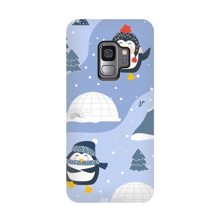 Galaxy S9 StrongFit winter happy penguins by haroulita