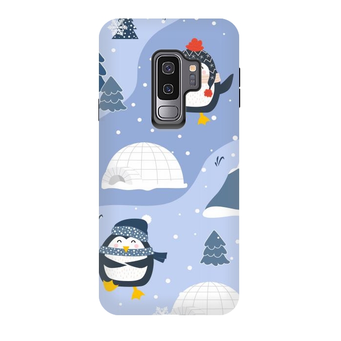 Galaxy S9 plus StrongFit winter happy penguins by haroulita