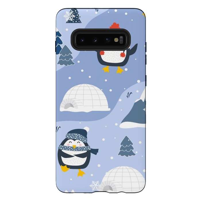 Galaxy S10 plus StrongFit winter happy penguins by haroulita
