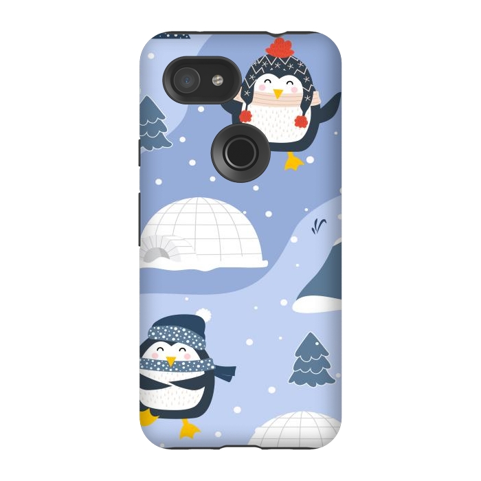 Pixel 3A StrongFit winter happy penguins by haroulita