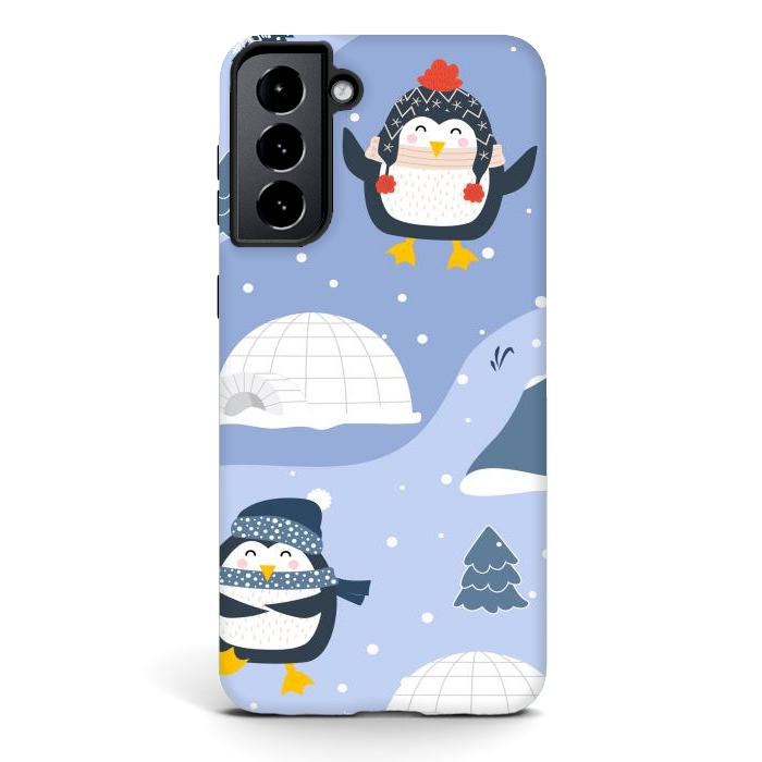 Galaxy S21 plus StrongFit winter happy penguins by haroulita