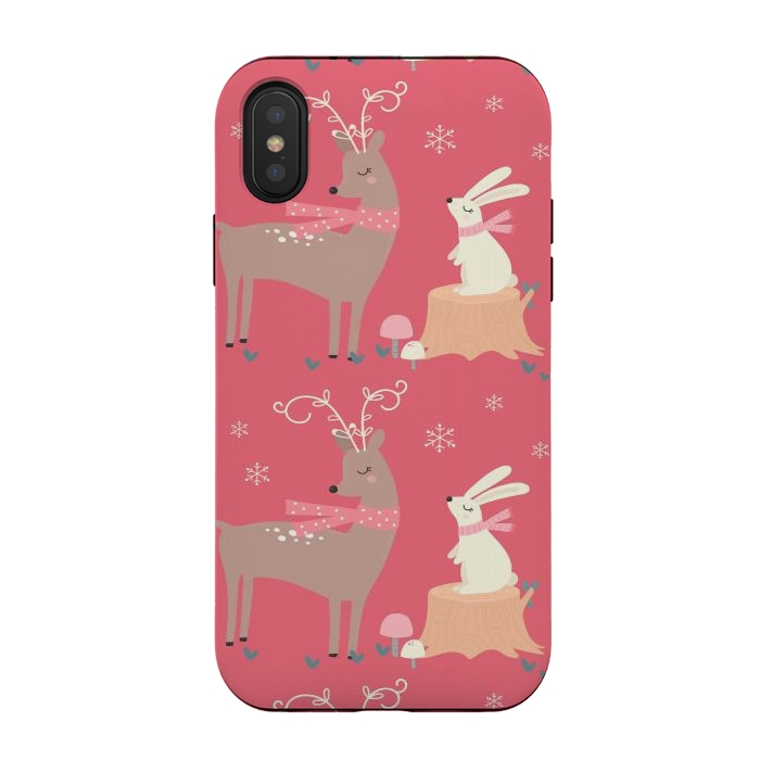 iPhone Xs / X StrongFit deers and rabbits by haroulita