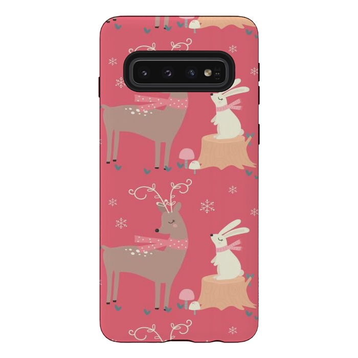 Galaxy S10 StrongFit deers and rabbits by haroulita