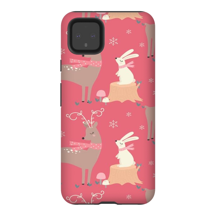 Pixel 4XL StrongFit deers and rabbits by haroulita
