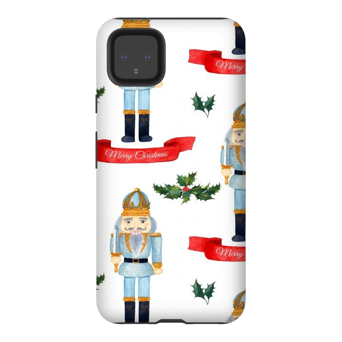 Pixel 4XL StrongFit merry christmas-nutcrackers by haroulita
