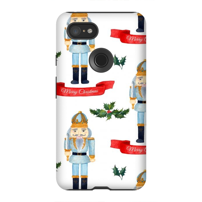 Pixel 3XL StrongFit merry christmas-nutcrackers by haroulita