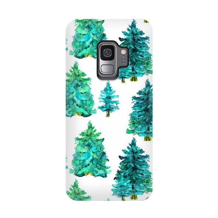 Galaxy S9 StrongFit christmas winter trees by haroulita
