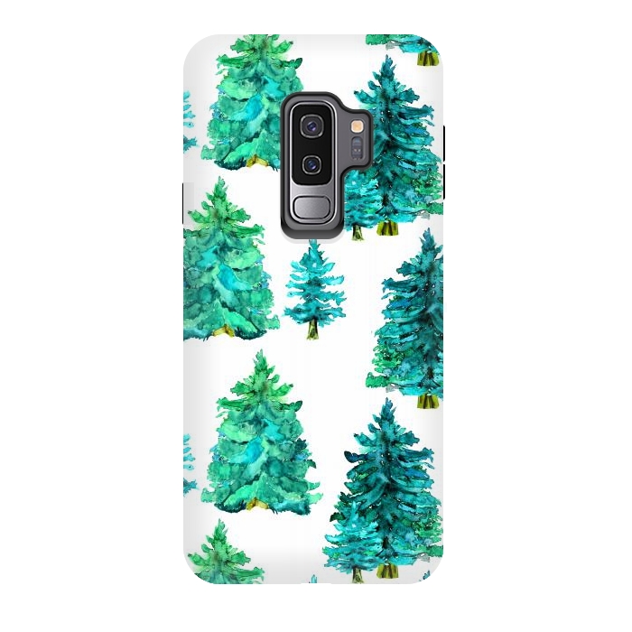 Galaxy S9 plus StrongFit christmas winter trees by haroulita