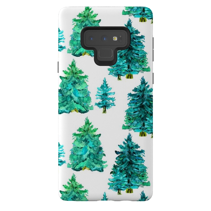 Galaxy Note 9 StrongFit christmas winter trees by haroulita