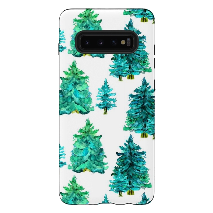 Galaxy S10 plus StrongFit christmas winter trees by haroulita