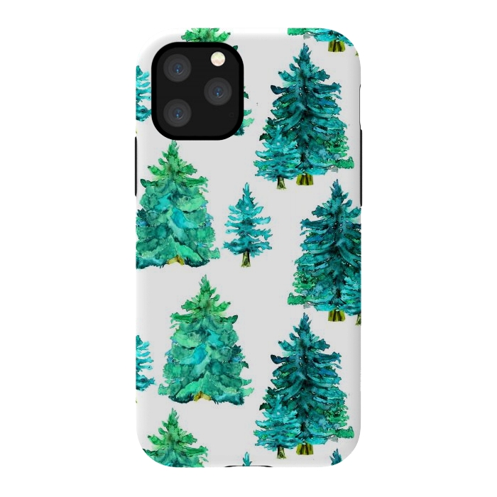 iPhone 11 Pro StrongFit christmas winter trees by haroulita