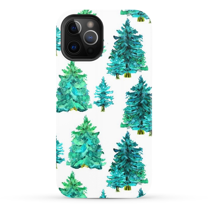 iPhone 12 Pro StrongFit christmas winter trees by haroulita