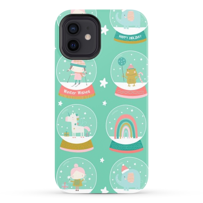 iPhone 12 StrongFit xmas snowglobe by haroulita