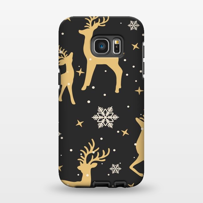 Galaxy S7 EDGE StrongFit gold deers xmas  by haroulita