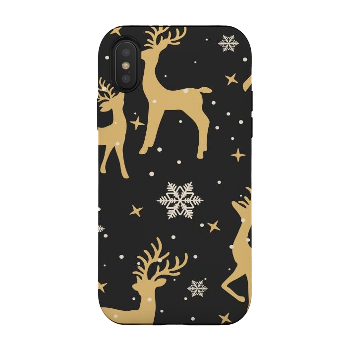 iPhone Xs / X StrongFit gold deers xmas  by haroulita