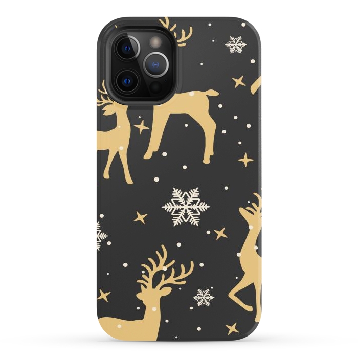 iPhone 12 Pro StrongFit gold deers xmas  by haroulita
