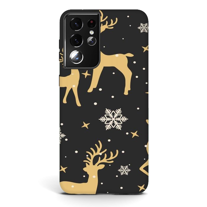 Galaxy S21 ultra StrongFit gold deers xmas  by haroulita