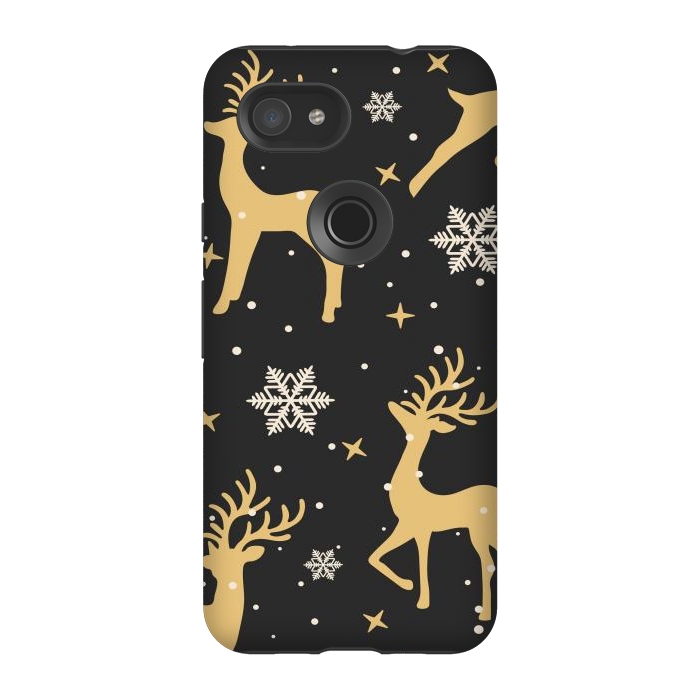 Pixel 3A StrongFit gold deers xmas  by haroulita