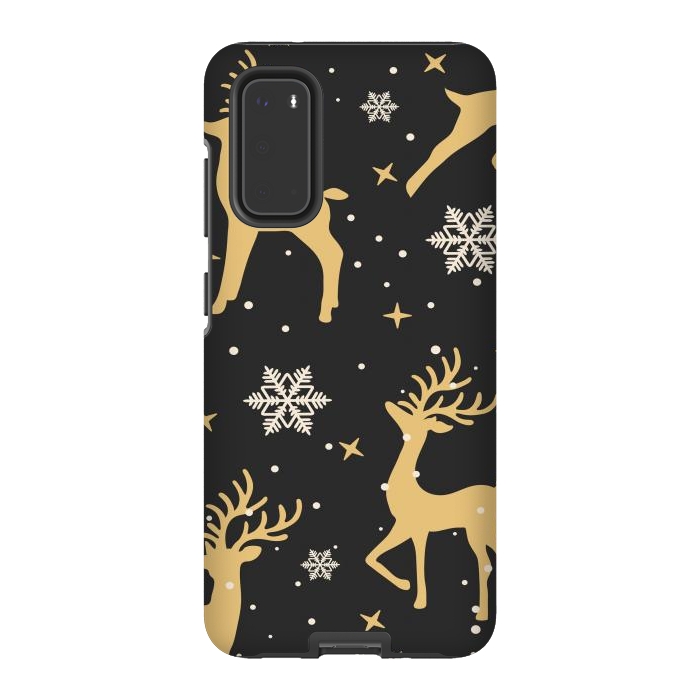 Galaxy S20 StrongFit gold deers xmas  by haroulita