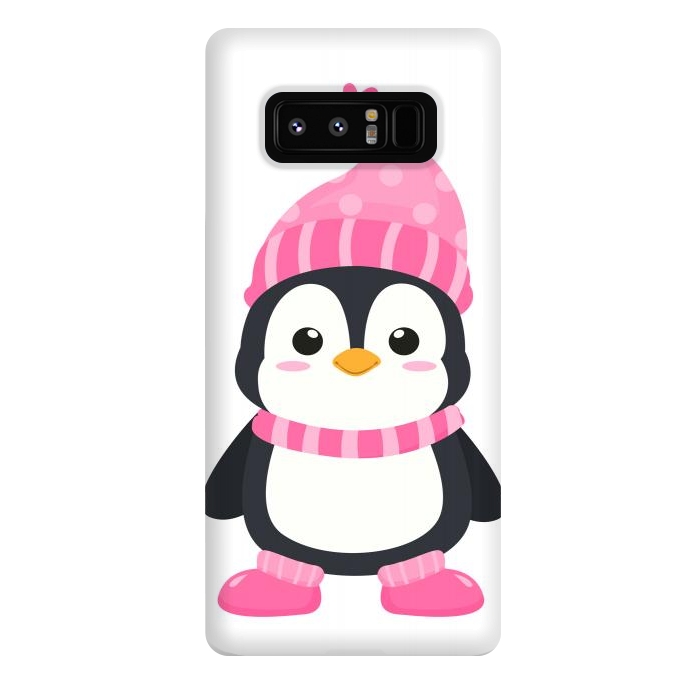 Galaxy Note 8 StrongFit cute pink penguin  by haroulita