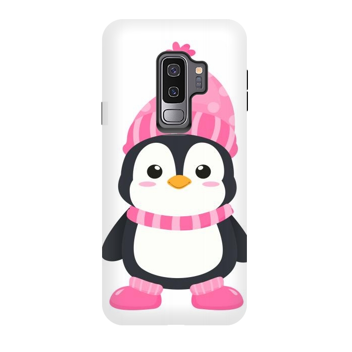 Galaxy S9 plus StrongFit cute pink penguin  by haroulita
